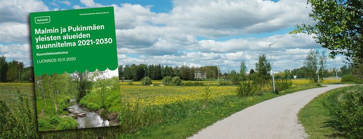 Malmin ja Pukinmäen yleisten alueiden suunnitelman luonnos on parhaillaan kommentoitavana.