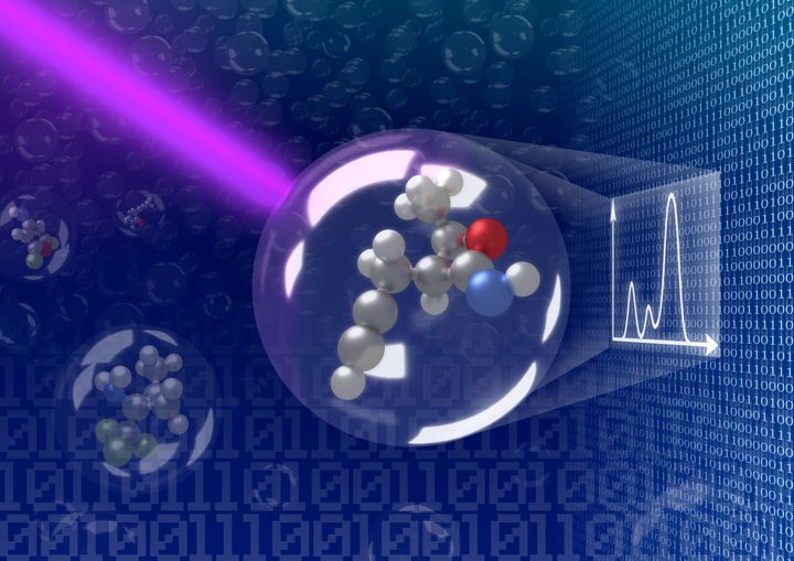 ARTIST mullistaa sen, miten yksittäisten molekyylien spektri eli reaktio valoon voidaan selvittää. Havainnekuva Aalto-yliopisto / Jari Järvi