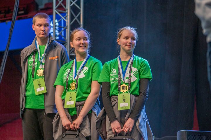 Taitaja9-kilpailun voitti Lahden yhteiskoulun joukkue. Kuva: Marina Malkova, Sataedu / Skills Finland.