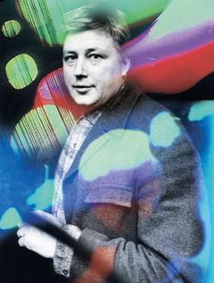 Eino Ruutsalo vuonna 1969 Valo ja liike 2 -näyttelyssä (kuva: Amos Andersonin taidemuseon näyttelyarkisto / Amos Rex)
