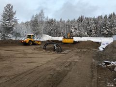 Rivitalon pohjassa on edetty täyttötöihin. Kuva on toimitusten käytettävissä.