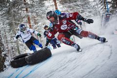 Kyle Croxall (oik.) sijoittui kilpailussa toiseksi. Kuvassa takana oikealta vasemmalle Juho Oinonen, Matias Sjöman ja Max Nymark Photocredit: Andreas Langreiter / Red Bull Content Pool