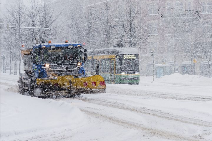 Lumitalvea Helsingissä vuonna 2016. Kuva Helsingin kaupunki / Niklas Sjöblom