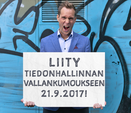 M-Filesin toimitusjohtaja Miika Mäkitalo kutsuu tiedonhallinnan vallankumoukseen.