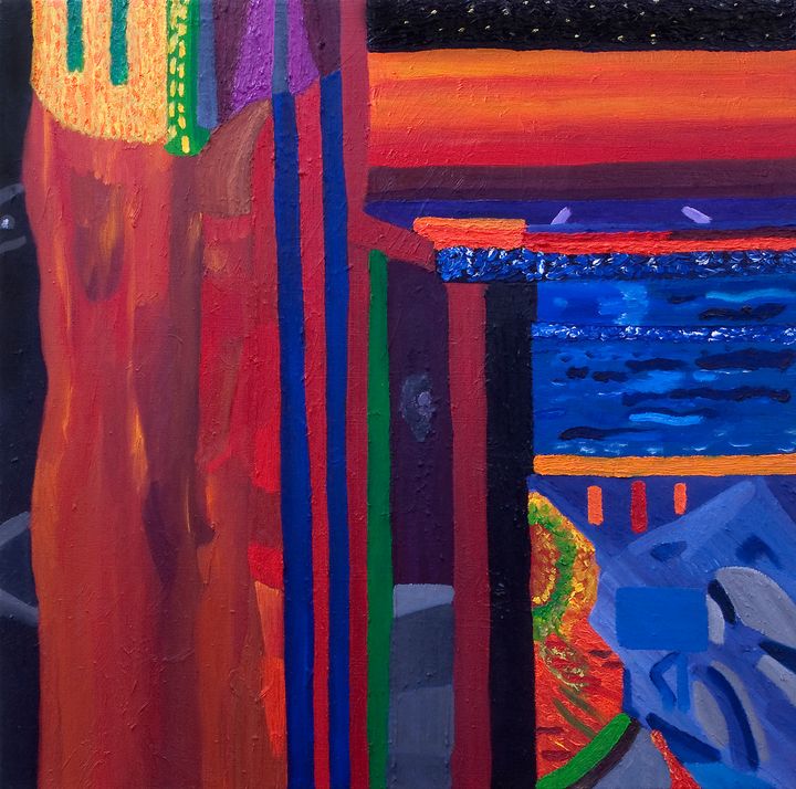 Teos: Jarmo Helppi, Ikkuna, 60 x 60 cm, öljyväri kankaalle, 2018