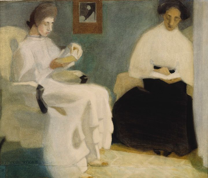 Helene Schjerfbeck: Lukevat tytöt (1907). Kansallisgalleria / Ateneumin taidemuseo. Kuva: Kansallisgalleria / Hannu Aaltonen.