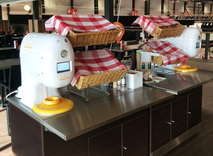 FOODDUCK®-leviteannostelija on ympäristöystävällinen, kestävää kehitystä tukeva ja hygieeninen vaihtoehto levitteiden annos- ja rasiapakkauksille ravintoloiden ja ruokaloiden noutopöydissä.