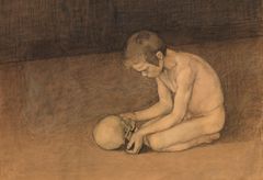 Magnus Enckell: Poika ja pääkallo (1893). Kansallisgalleria / Ateneumin taidemuseo. Kuva: Kansallisgalleria / Yehia Eweis.