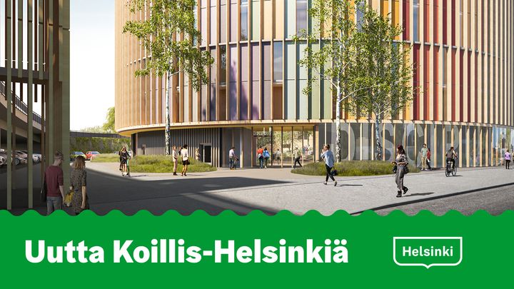 Tulevaisuuden Malmia – havainnekuva rakennuksesta osoitteessa Kauppatie 30. Kuva: ARCO / Arkkitehdit Soini & Horto Oy