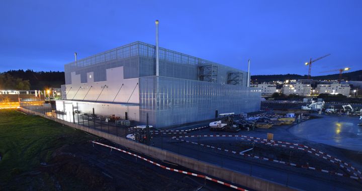 View of the first data center on the new Green Metro Campus Zurich. When completed, the campus will comprise three high-performance data centers and a business park. Picture: Green