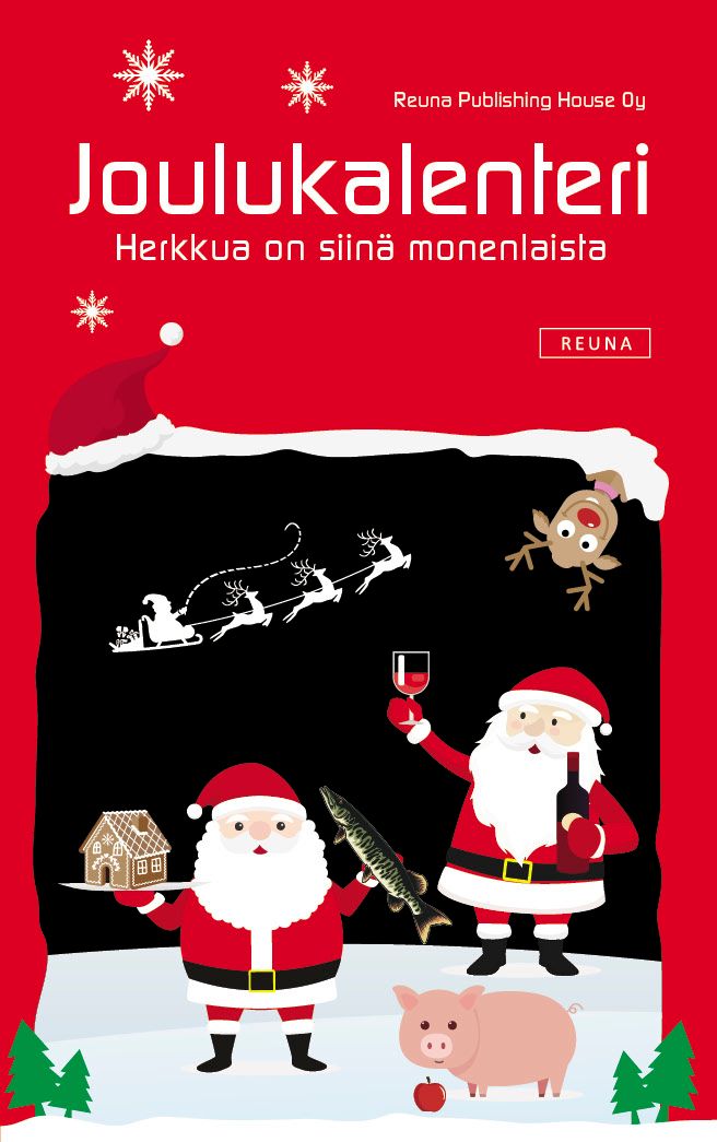 Reunan tämän vuoden Joulukalerissa on tarinoiden lisäksi reseptejä moneen makuun.