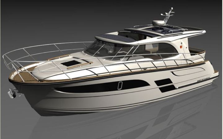 Vene 21 Båt  Messujen moottorivene oli Marex 330