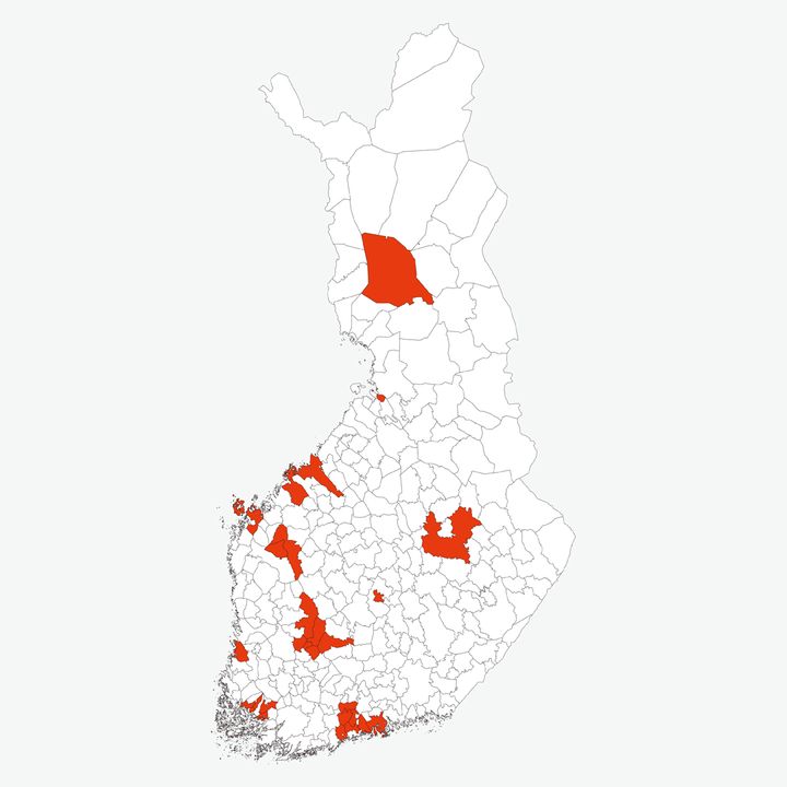 Parhaiten menestyneet kunnat kartalla WSP