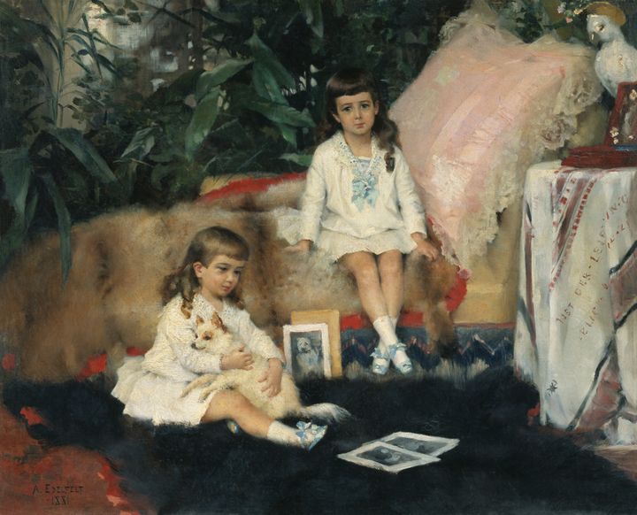 Albert Edelfelt (1854-1905): Suuriruhtinaat Kirill ja Boris Vladimirovitš lapsina / Storfurstarna Kirill och Boris Vladimirovitj som barn /The Grand Dukes Boris and Kirill Vladimirovich as Children.1881. Rybinskin valtiollinen historiallinen arkkitehtuuri- ja taidemuseo / Rybinskis statliga historiska arkitektur- och konstmuseum / The Rybinsk State History, Architecture and Art Museum