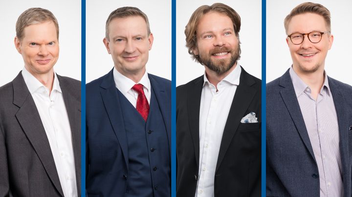 Tutkimuksen ovat tehneet Etlasta Mika Pajarinen (vas.), Jyrki Ali-Yrkkö, Otto Kässi ja Johannes Hirvonen.