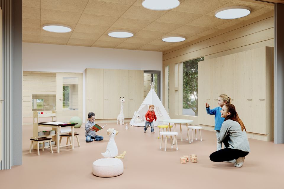 Hoivarakentajat - Matarin päiväkoti - havainnekuva sisätiloista web