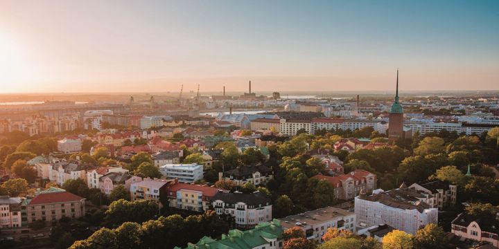 Helsinki ilmasta nähtynä. Kuva: Jussi Hellsten, Helsinki Marketing.