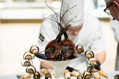 Suomen lihavati Lyonissa Bocuse d'Or -loppukilpailuissa 2019. Taustalla Johan Kurkela.
Kuva Kim Öhman