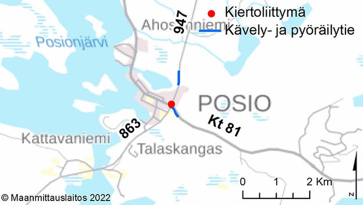 Hankkeen sijainti kartalla.