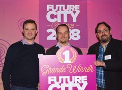 Winning team Heads'n Tales from left Antti Ryysy, Tuukka Martikainen and Kari Lehtomäki. Other team members are Jussi Nikki and Olli Paavola.