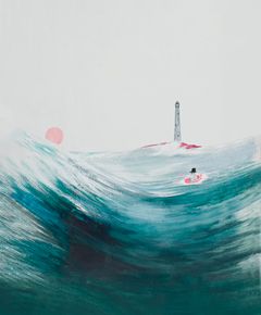 Photograph: Tove Jansson’s drawing for the cover of the book Moominpappa at Sea, 1966. Moomin Museum, the Tampere Art Museum’s Moominvalley Collection. ©Moomin CharactersTM