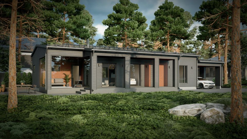 Ainoakoti Villa Aalto Naantalin asuntomessut takapiha päivä