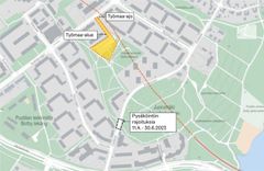 Työmaan sijainti. Helsingin kaupunki.