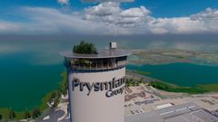 Prysmian Group kaapelitorni ilmakuva tornin huippu