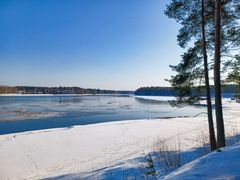 Oulujoki Muhos Muhoslammen suuntaan 17.3.2022.
