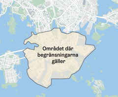 Karta över området där begränsningarna gäller.