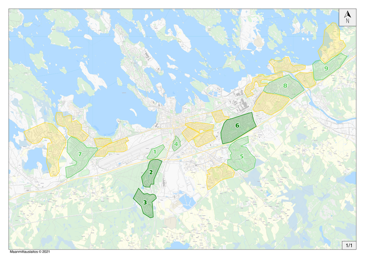 Lappeenrannan suunnitellut rakentamisalueet vuosille 2022-2023