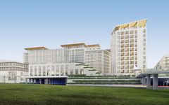 Illustration of the building complex planned on the Merituulentie plot. Image: YIT Finland Ltd.