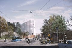 Havainnekuva Helsinki Garden -hankkeesta. Näkymä Reijolankadun suunnasta. Kuva: Arkkitehtuuritoimisto B & M Oy