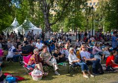 Puistokonsertin yleisöä vuonna 2019: Kuva: Arttu Rantakärkkä