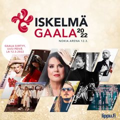 Iskelmä Gaala järjestetään Tampereen Nokia Arenalla lauantaina 12.3.2022.