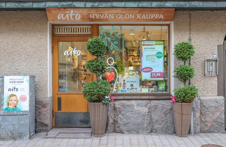 AITO hyvän olon kauppa Helsingin Yrjönkadulla. Kuva: Ricardo Silva.