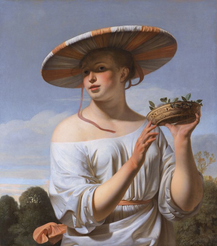 Caesar van Everdingen (1616/17-1678)
Nuori nainen leveälierinen hattu päässään /
Ung kvinna i bredbrättad hatt /
Young Woman in a Broad-Brimmed Hat
n. / c. 1650-1660
öljy kankaalle / olja på duk / oil on canvas
Rijksmuseum, Amsterdam.