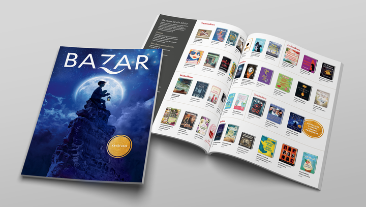 Bazar Kustannuksen kevään 2023 katalogi esittelee lähes 40 tammi-kesäkuussa ilmestyvää uutuuskirjaa.