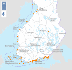 Villasaksiravun levinneisyys marraskuussa 2022. © Luke Kalahavainnot.