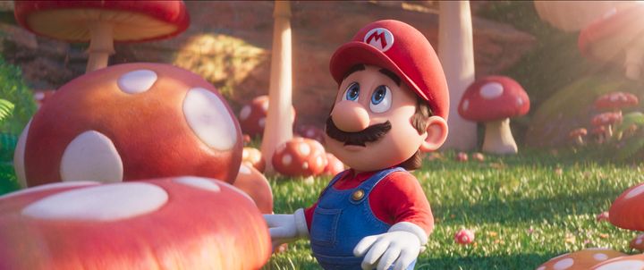 Mario (äänenä Chris Pratt) elokuvassa The Super Mario Bros. Movie, tuotanto Nintendo ja Illumination.
© 2022 Nintendo and Universal Studios