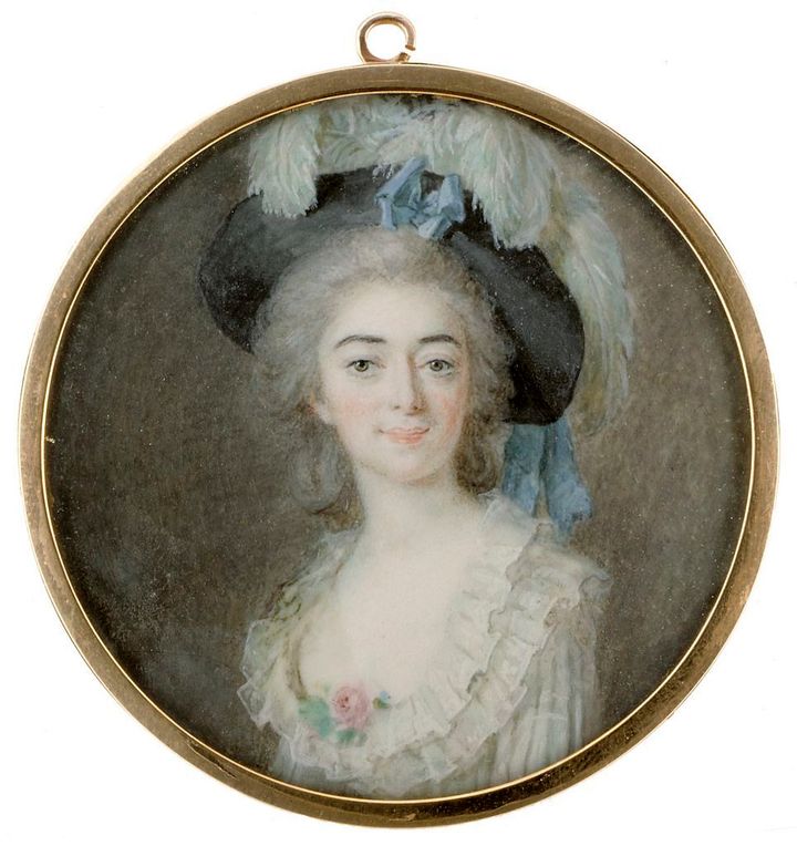 Kuva: Cornelius Höyer (1741-1804): Tanssijatar Giovanna Bassi.
Tekniikka: akvarelli ja guassi norsunluulle, 5,3 x 5,3 cm
Kansallisgalleria, Sinebrychoffin taidemuseo.
Kuva: Kansallisgalleria, Hannu Aaltonen.