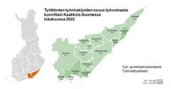 Työttömien työnhakijoiden osuus työvoimasta Kaakkois-Suomessa lokakuussa 2022 oli 10,1 %. Korkein työttömyysaste oli Imatralla (12,6 %) ja matalin Lemillä (7,1 %).