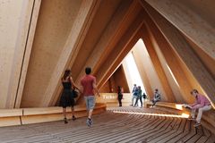 In the pavilion, people can buy ferry tickets and visit the Helsinki Tourist Information desk. Photo: Verstas Arkkitehdit Oy.