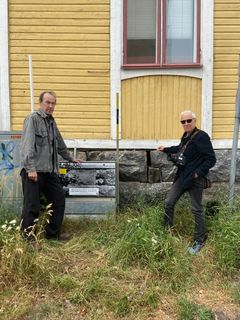 Fotograferna Jukka Kankaanpää (vänster) och Gunnar Bäckman. Bild Vasa stad / Åsa Kronqvist.