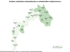 Antalet arbetslösa arbetssökande minskade i alla ekonomiska regioner inom området för NTM-centralen i Österbotten.