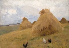 Helene Schjerfbeck: Kanat heinäsuovien edessä, St Ives (n. 1887). Penlee House Gallery & Museum. Kuva: Kansallisgalleria / Hannu Karjalainen.
