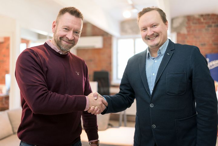 Zerotenin Pasi Miettinen ja EduImpact Venture Capital Ltd:n toimitusjohtaja Marko Kyyrönen