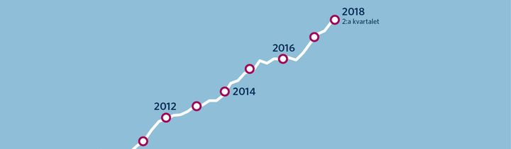 Utveckling av statsgarantierna 2005–2018