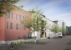 Havainnekuva Tampereen Niemenrantaan rakennettavasta ikäihmisten hoivakodista.
Kuva: YIT RAkennus Oy.