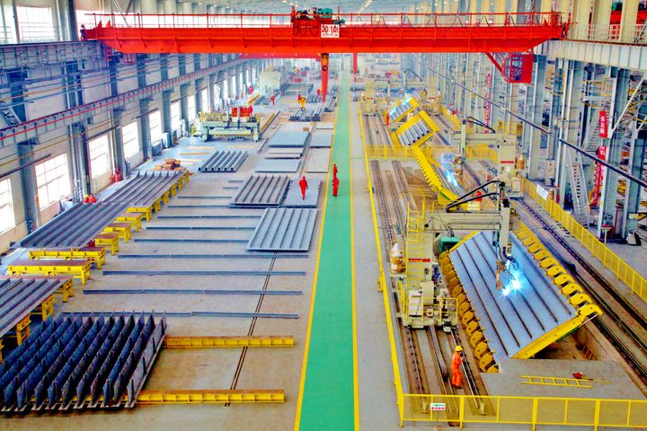 An automated production line at the China Railway Shanhaiguan Bridge Group Co. in Qinhuangdao, Hebei Province, north China